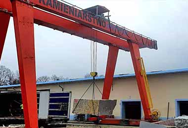   25 Ton Double Girder Gantry Crane for Stone Block Handling Poland  