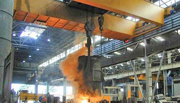 double girder overhead travelling crane for ladle handling