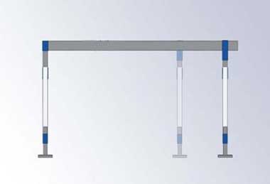 Non-movable light weight gantry crane system with adjustable height and span