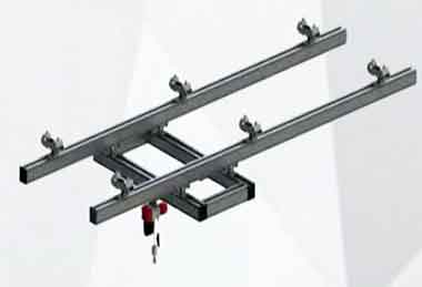 Single girder double rail telescopic KBK crane type