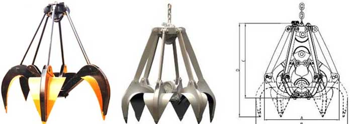 Multi-valve Type Grab Bucket - Orange Peal Grab Bucket Multi-valve Type Grab Bucket - Orange Peal Grab Bucket