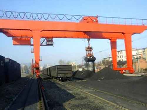 Clamshell grab bucket gantry crane for coal mine handling Clamshell grab bucket gantry crane for coal mine handling