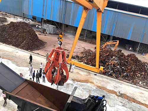 Orange peel grab gantry crane for waste yard Orange peel grab gantry crane for waste yard