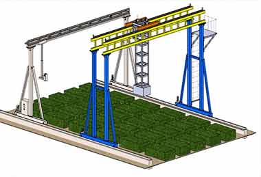Customized portable gantry crane for plant scanning 