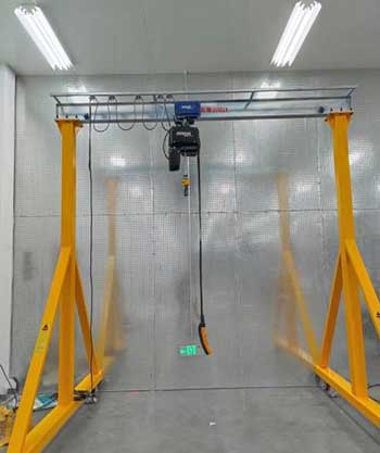 Clean room portable gantry crane 