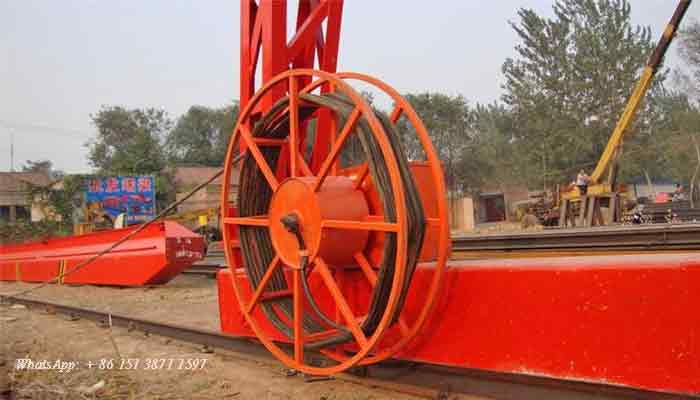 Cable drum installation for small gantry crane for outdoor use Cable drum installation for small gantry crane for outdoor use
