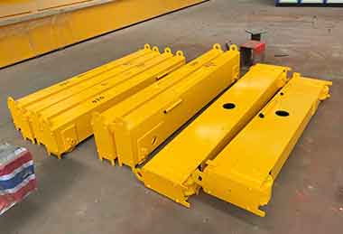 End carriages of 5 ton + 5 ton single girder overhead eot crane