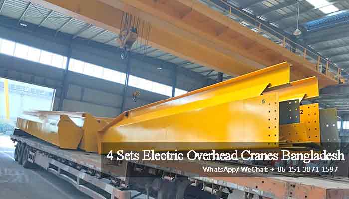Electric single girder overhead crane with 5 ton + 5 ton electric overhead crane for delivery to Bangladesh Electric single girder overhead crane with 5 ton + 5 ton electric overhead crane for delivery to Bangladesh