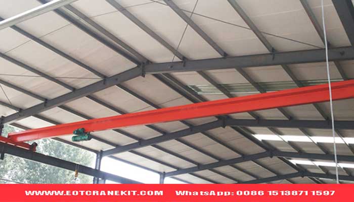 Light single girder i beam type overehad crane, top running design  Light single girder i beam type overehad crane, top running design