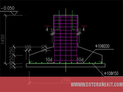 Specificaitons of crane column foundations 