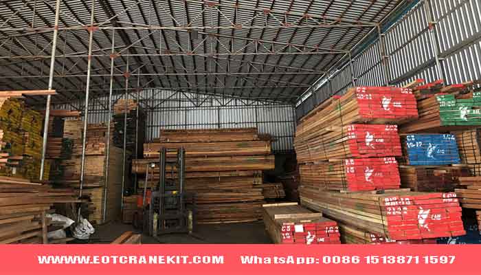 Lumber warehouse for double girder overhead crane installation Lumber warehouse for double girder overhead crane installation