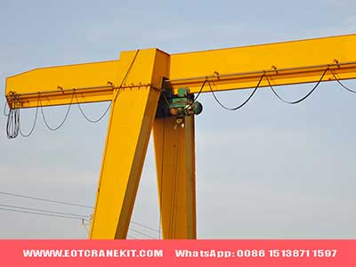 A frame single beam gantry crane with u shaped and i beam girder, equipped with monorail hoist  A frame single beam gantry crane with u shaped and i beam girder, equipped with monorail hoist