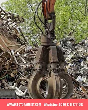 orange peel grab connections with steel scrap crane orange peel grab connections with steel scrap crane