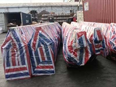 Main girder packed for delivery to Nigeria 