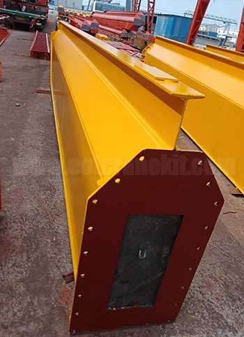 Main girder of underslung bridge crane 10 ton, typical girder design of Chinese underhung crane with U shaped box girder + I beam 