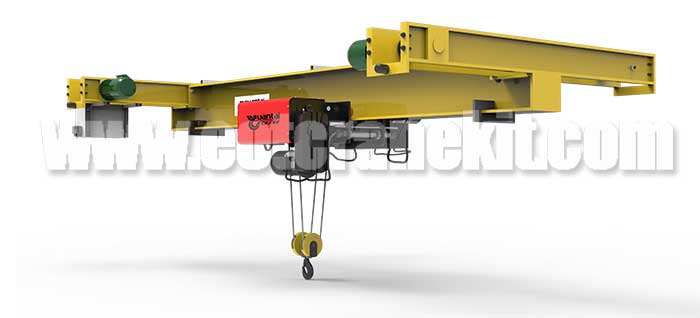 Eureopan style under slung bridge crane, low headroom under running crane 