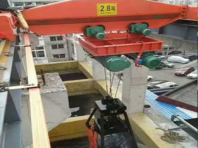 single girder overhead crane with four rope grab bucket for sale