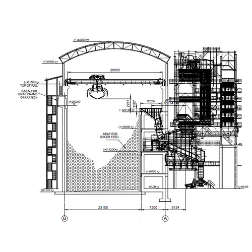 orange peel grab bucket overhead crane for waste handling in energy recycling 