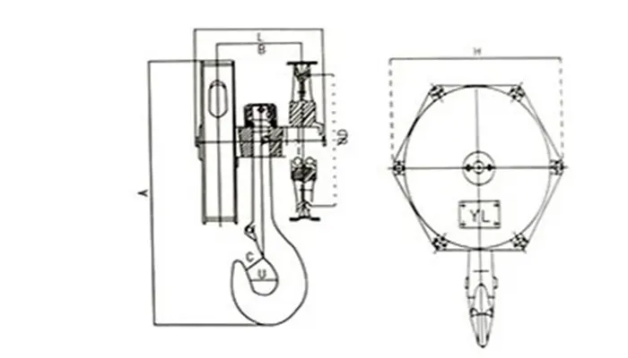 5 ton crane hook with motorized design 