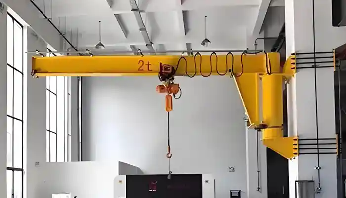 2 ton wall mounted jib crane mounted on concrete column 