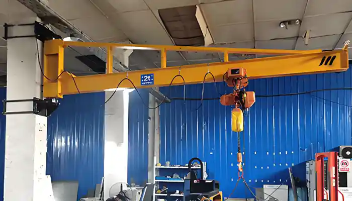 2 ton wall mounted jib crane mounted on concrete column 
