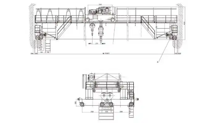 QDX Heavy Duty Bridge Crane Specification 150 Ton with Builtup Open Winch Trolley
