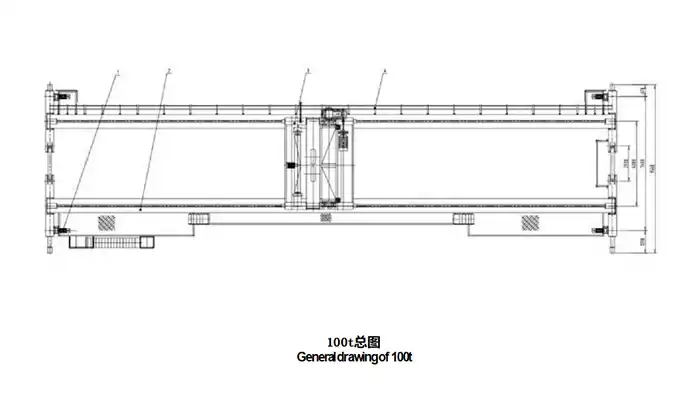 QDX Heavy Duty Bridge Crane Specification 100 Ton