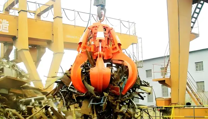 orange peel grab bucket goliath gantry crane