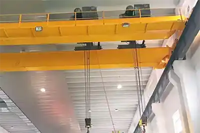 European double girder electric trolley hoist overhead bridge crane with double trolleys