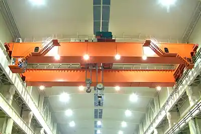 European double girder overhead bridge crane with main hook and axuiliary hook