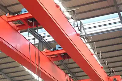 European double girder open winch overhead bridge crane with double trolleys