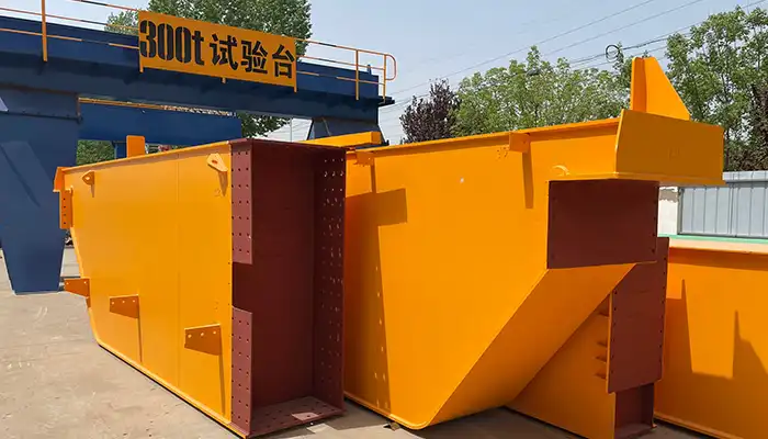 main girder of the 150 ton overhead bridge crane load testing at the  300 ton overhead crane experiment platform 