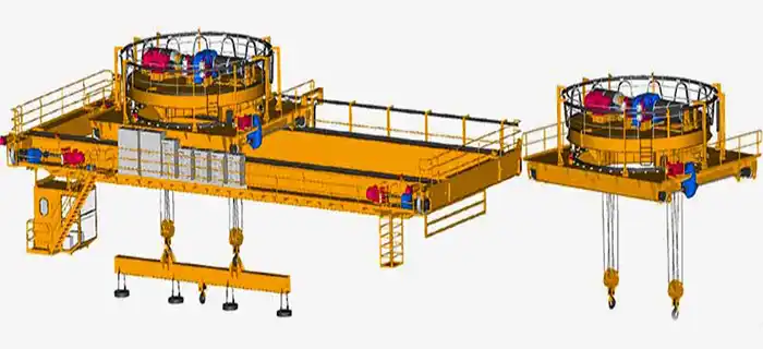 Rotary overhead crane with lifting system