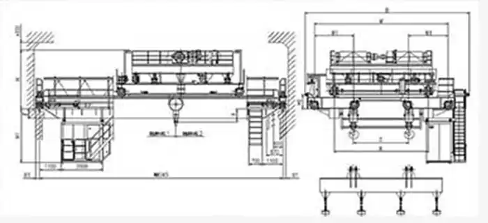 Upper rotating electromagnetic carrier-beam overhead crane