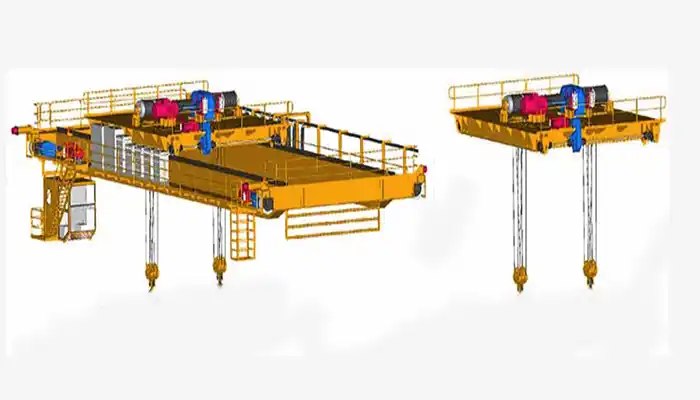 >Overhead crane with rotating beam spreader