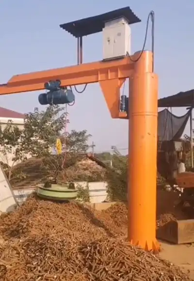 slewing jib crane with magnet