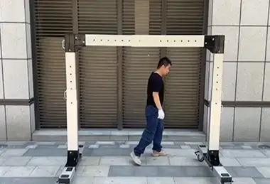 Telescoping gantry crane with adjusting height and adjustable span capacity up to 2 ton