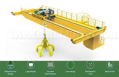 Grab bucket overhead crane- Industrail overhead crane for bulk material handling 