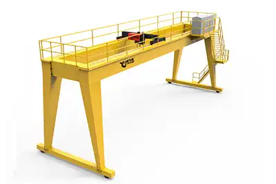 MGO 20 ton gantry crane double girder with low headroom open winch trolley