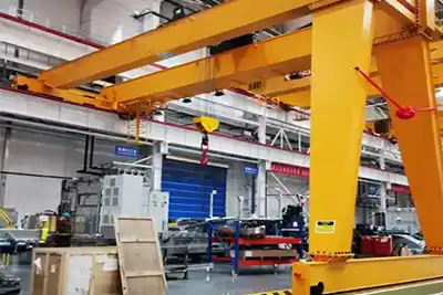 double girder semi gantry crane 20 ton for indoor use