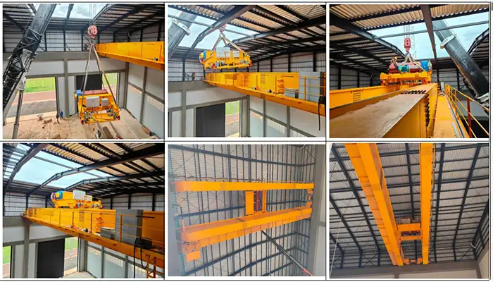 150 ton top running overhead crane installation 