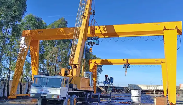 25 ton gantry crane with single girder design and affordable cd/md electric wire rope hoist 