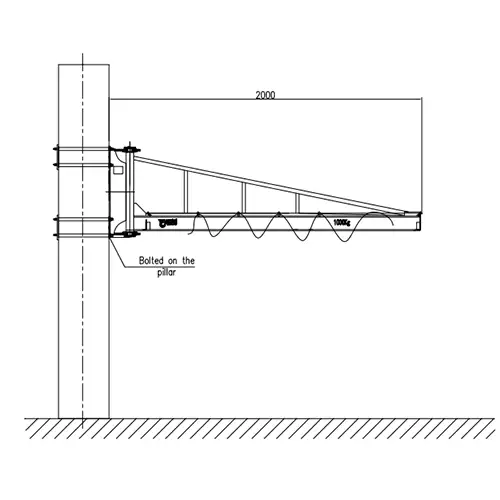 1t Wall Jib Crane Drawing - BX1t-2m A3 Manual 180° No Hoist