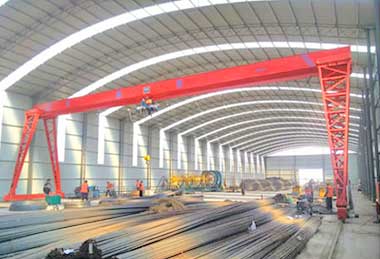 Single beam gantry crane with no cantilever 