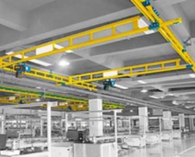 Ceiling mounted workstation crane system free your floor space