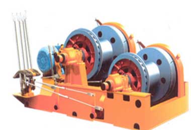 Double drum winch for piling