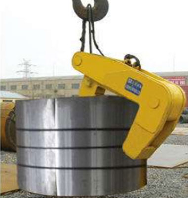 Clamp for vertical rolled steel coil handling  Clamp for vertical rolled steel coil handling