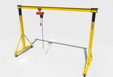 Portable gantry crane with rollers