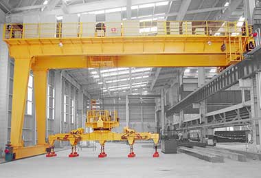 FEM Semi-Gantry Crane with double girder with capacity up to 50 tons, 100 tons