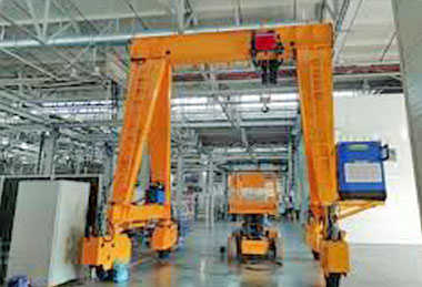 Single girder rubber tyred gantry crane with wire rope hoist